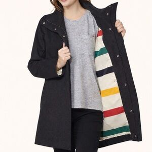 Pendleton Wool Coat Small Charcoal Lined Jacket Fall Winter 80% Wool NWT